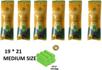 ECO WORLD 180 19*21 GREEN Medium 6 L Garbage Bag  Pack Of 180