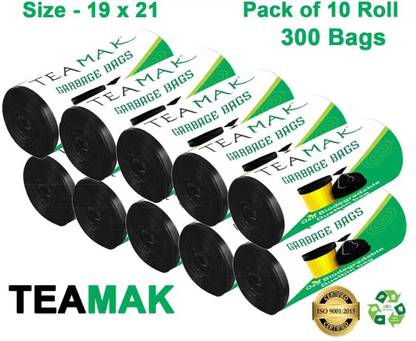 KALP CRAZE Biodegradable Black Garbage Bag - 19x21 ,(10X30=300 Pieces) Medium 12 L Garbage Bag  Pack Of 300