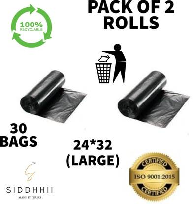 siddhhii Biodegradable Dustbin/Trash Bags 24*32 Size 100 Micron Large 18 L Garbage Bag  Pack Of 30