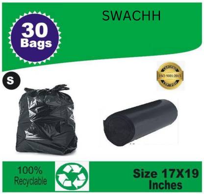 Swachh Trash Bags 17x19 30 BAGS Small 6 L Garbage Bag  Pack Of 30