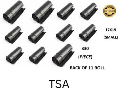 TSA Black Garbage Bag 19*21(Pack of 330) Small 11 L Garbage Bag  Pack Of 330