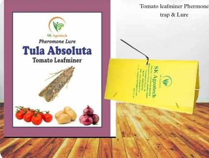 S K Agrotech Tuta absoulutaTomato Leaf Miner pheromone lure & Delta Trap pack of 10X1 Yard Cart Garden Cart