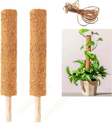 LIVEONCE 2 feet coco pole stick extendable premium with tie pack of 2 Garden Mulch