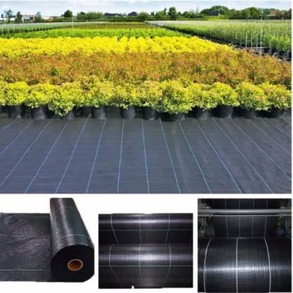 Vallabh Weed Mat 2.1 Meter (6.8 Feet) Width 110 GSM Weed Bed Gardening Mat (10 Meter) Garden Mulch