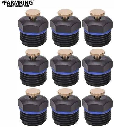 FARMKING 10Pcs Drip Irrigation Misting Nozzles 1/2" Adjustable 360° Mist Sprinkler Heads 100 L Hose-end Sprayer