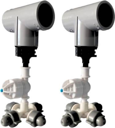 VAYAL IRRIGATIONS ® 20 mm 4 Way Threaded Fogger Nozzle Assembly Unit | Mist Cooling | Green House 28 L Hose-end Sprayer