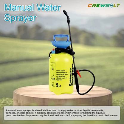 Crewbolt 5 Ltr Compressed Air Sprayer 5 Liter Domestic Hand Sanitizer Disinfectant 5 L Hand Held Sprayer