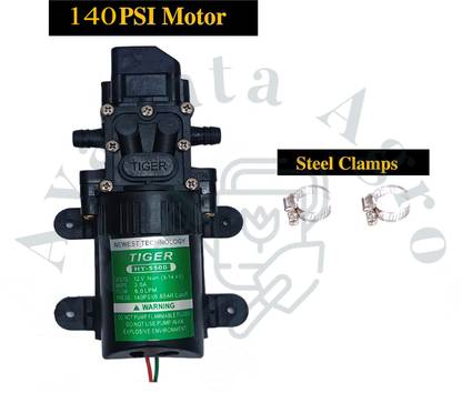 AVAANTA AGRO Agriculture Srpay Pump Motor| Auto Cut Motor| 5-6 Lt/min flow with 2 Steel Clamp 1 L Hose-end Sprayer