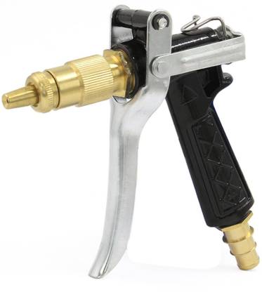 NIRVA High Pressure Brass Hose Nozzle Adjustable Water Spray gun for car Motorbike And Any Vehicle Cleaning , For Gardening, For Washing , Forced Pichkari , With Best Quality with Hose Clamp Spray Gun