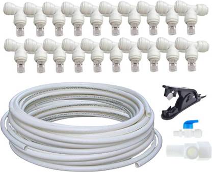 Zecqua 20 meter Fogger PIpe Setup 20 pcs nozzel for Home/Mist Cooling System 100 L Hose-end Sprayer