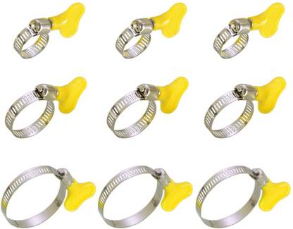 HOKiPO Adjustable Stainless Steel Hose Clamp Set, Pack of 9 (0.5 Inch,0.75 inch & 1.25 inch) Garden Tool Kit
