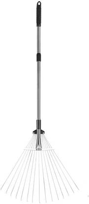 HANNEA Retractable Rake for Gardening 5.4ft Garden Rake Metal Grass Rake Garden rake