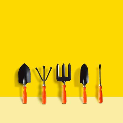 10club Gardening Hand Tools Set - 5 Pieces (Cultivator, Big and Small Trowel, Weeder) Garden Tool Kit