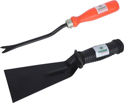 Utkarsh Weeder and 3" Khurpi for Soil Tilling, Planting, Weeding Gardening Accessories Garden Tool Kit