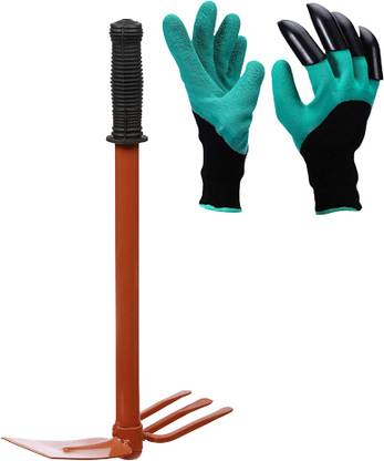 GREEN TOUCH Home Gardening tools items combo, Two In Hoe and weeder tool, n gloves clown Garden Tool Kit