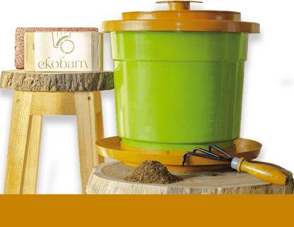 Ekobarn Home Composting Kit. Set of One Bin. Garden Tool Kit
