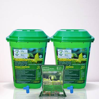 MyGreenBin Organic Home Compposter 25lit+5L Microbes/Indoor Composter/Kitchen Compost Bin Garden Tool Kit