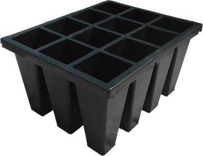 subamagros 12 Cavity Heavy Duty Tray, Tree Sapling Tray, Root Trainers, Germination Tray Plant Container Set