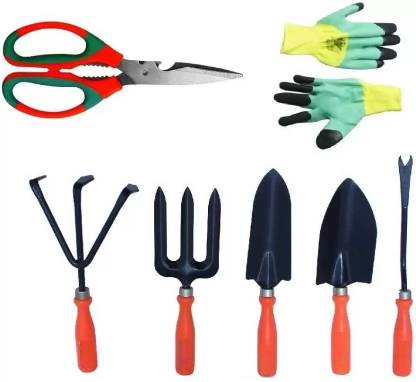 Zed&Zee Gardening Tools Set of 5 with Scissor and Gloves Garden Tool Kit