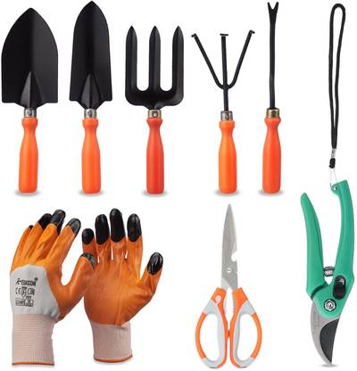 sun shine Gardening Cultivator, Fork, Trowels, Weeder, Garden Gloves, Pruner Cutter, Garden Tool Kit