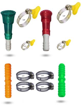 ESEKSAFAR 2pcs 1/2inch Connector 1/2inch 2pc Pipe jointer 6pc Clamp 3/4inch & 2pc 1.25inch Garden Tool Kit