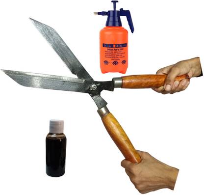GREEN TOUCH Pack of 3 Gardening Scissor and OIL Combo Tools, OIL is helpful ,Garden Spray Garden Tool Kit