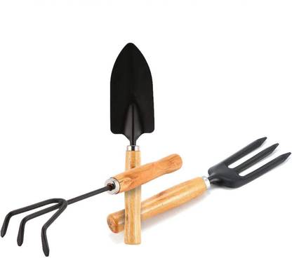 Gambit Garden Tool Set | Garden Tools Wooden Handle | Gardening Tools Kit( Hand Cultivator, Big Trowel, Garden Fork) Garden Tool Kit