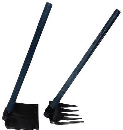 GREEN TOUCH GARDEN TOOL SET SHOVEL SPADE AND RAKE WITH PVC UNBREAKABLE HANDLE COMBO Garden Tool Kit