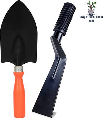 Unique Collection Hub Hand Big Trowel And Khurpi | Transplanter | Hand Soil Shovel (Set of 2) Garden Tool Kit