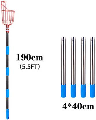HASTHIP 190cm Telescopic Pole Seven Claw Fruit Picker Basket Garden Tool Kit