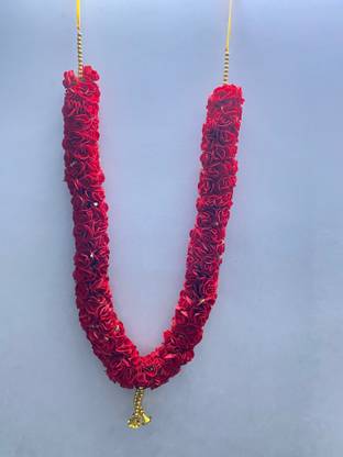 CROWN NIMREET ARTIFICIAL ROSE MALA HAAR 20 INCH BIG GARLAND GOD IDOL PHOTO FRAME MALA Garland