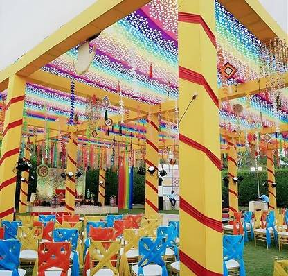 Sunvi Jai Enterprises Decorative Triangle Net Cloth Garlands Terrycotton Garland