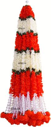 Afarza Artificial Flower Garland Toran for Door Home Decoration Hanging 4ps 5ft Fabric & Recyclable Plastic Garland