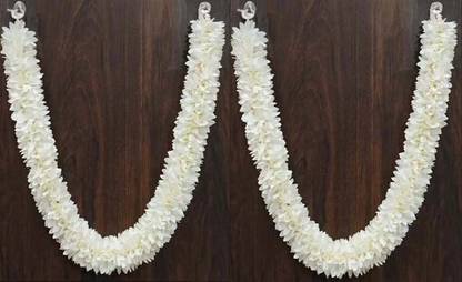 ASTRO PLUS 22 Inches Off White Garland Flower Mala for Small God idols Haar decoration Fabric Garland