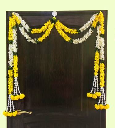 Afarza Artificial toran Garland marigold flower for Door Hanging Home Decoration Toran