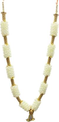 CROWN NIMREET Artificial MOGRA MALA for Pooja Idol FRAMEGARLAND 21 INCH Garland