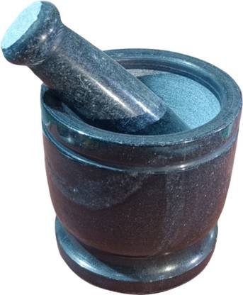 Eakdant product Marble Mortar and Pestle Set as Kharal, Silbatta, Khalbatta Marble Masher Garlic Press