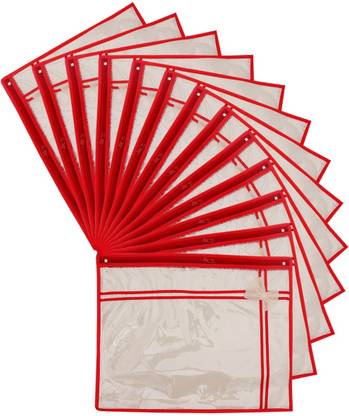 PRAHAN INTERNATIONAL Single Saree Cover High-Quality Single Saree Cover Storage Bag For Wardrobe Organizer Premium Saree Storage bag Solid Red Beige saree cover Pack of 13