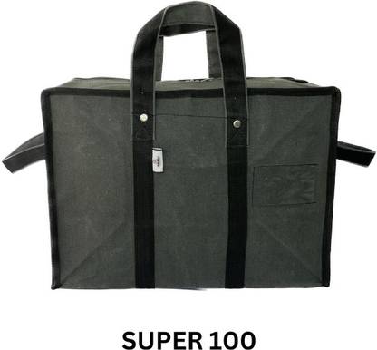 GIRIRAJ CANVAS HUB Super 100 no Grey Canvas Extra Heavy Duty Multi-Purpose Extra Large Toys Storage Bag Check-in Bag and Goods Carrying Organizer with Zip Closure (25"x16"x14" inches)
