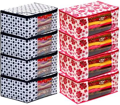 ANNORA INTERNATIONAL Pack Of 8 Cloth Safety Bag for Sarees ,Lahanga, Cloths,Suits,Pants Shirts Storage Space SaverSaree Cover, Cloth Organizer Wardrobe Organizer Clothes cover/Storage Cover/Cloth Cover ,Garment Cover