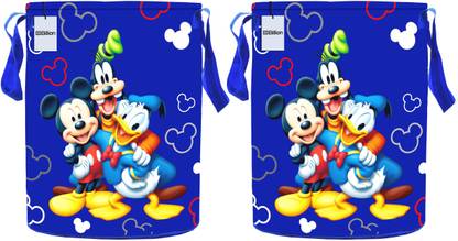 Billion Designer Print 2 Pieces Waterproof Cotton Laundry Bag Laundry Organizer 45 L (Blue) laundry_10