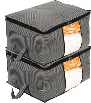 HOMESTIC by Kuber Industries Underbed Storage Bag Non-Woven Lining Print Blanket Cover|Clothes Organizer Set of 2 (Extra Large) 55HT04392