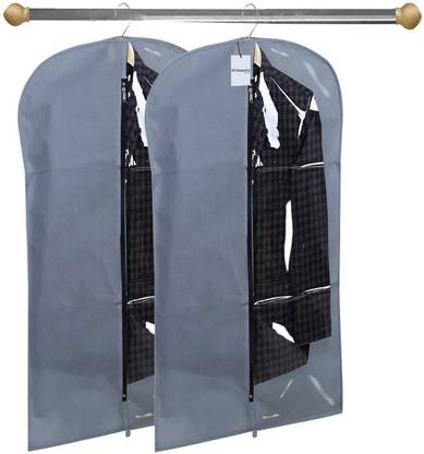 HOMESTIC by Kuber Industries Blazer Cover 2 Pieces Half Transparent Non Woven Men's Coat Blazer Suit Cover (Grey) 100000000016187_HT