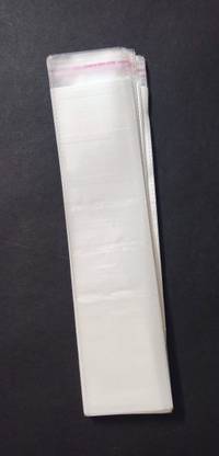 Tia Polythene BOPP Bag Jewelry Chains,Gift Packing bag,Transparent with White Film-2x10in+Flap Double sided Self Adhesive Re-sealable Plastic Pouch (Pack Of 50)