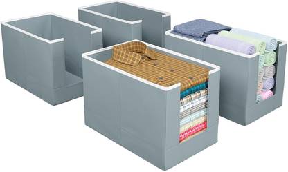 JustandKrafts 1 Cloth Organizer Garment Cover Cloth Organiser Storage Wardrobe shirt stacker organizer Garment Cover Storage box