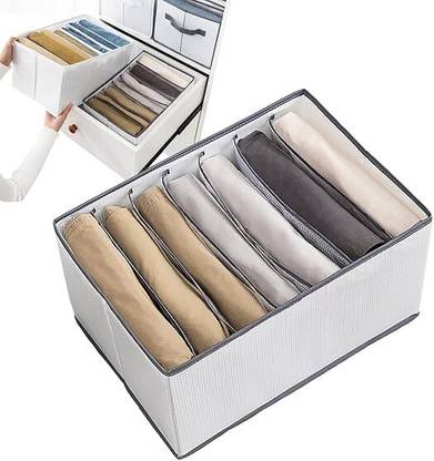 Moxtiza 02 7 Grid Washable and foldable Wardrobe Clothes Organizer 7 grid foldable cloth organiser box