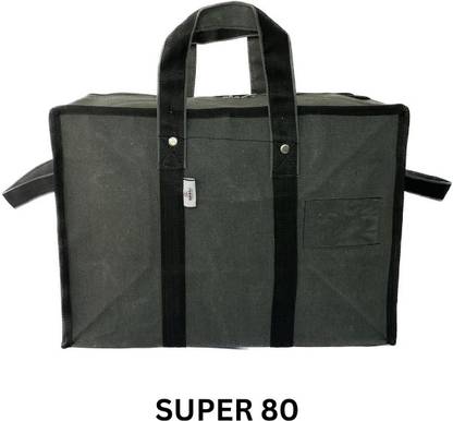 GIRIRAJ CANVAS HUB Super 80 no Grey Canvas Extra Heavy Duty Multi-Purpose Goods Carrying Organizer with Zip Closure (22"x15"x12" inches)