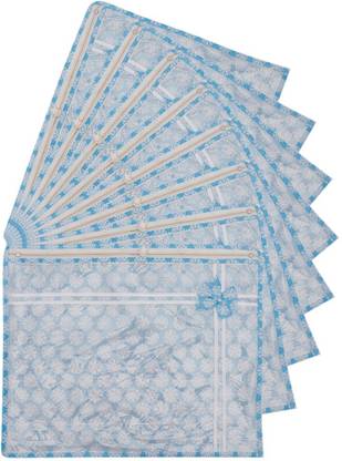 Nidhi Trendy Fashion Single Saree Cover High-Quality Single Saree Cover Storage Bag For Wardrobe Organizer Premium Saree Storage bag Blue Botti Printed saree cover Pack of 8