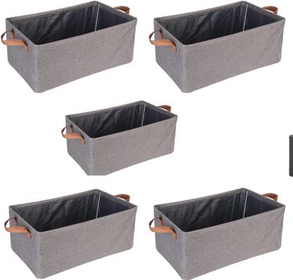 VENDIFY Foldable 26L PACK OF 5 Cloth Organizer For Wardrobe Storage Bag Storage Box Closet Drawer Organizers for Clothes Clothes Storage Box for Wardrobe Cloth, Saree, Towel, Blanket