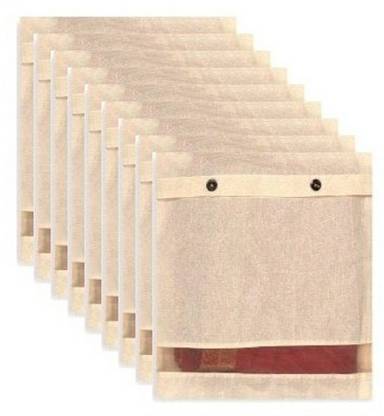 Addyz Pack of 9 Pieces Plain Eco Friendly Cotton Saree Cover with Window – Envelop Style – keeps 1 unit Garment Cover